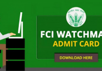 FCI Watchman Admit Card