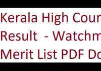 Kerala High Court Assistant Result