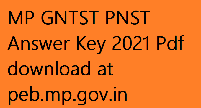 MP GNTST PNST Answer Key