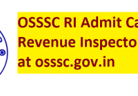 OSSSC RI Admit Card 2022