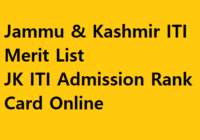 Jammu & Kashmir ITI Merit List