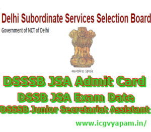 DSSSB JSA Admit Card