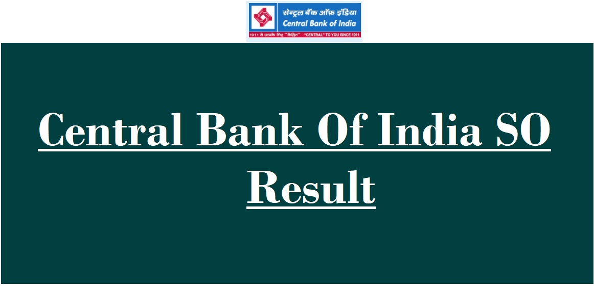 Central Bank Of India SO Result