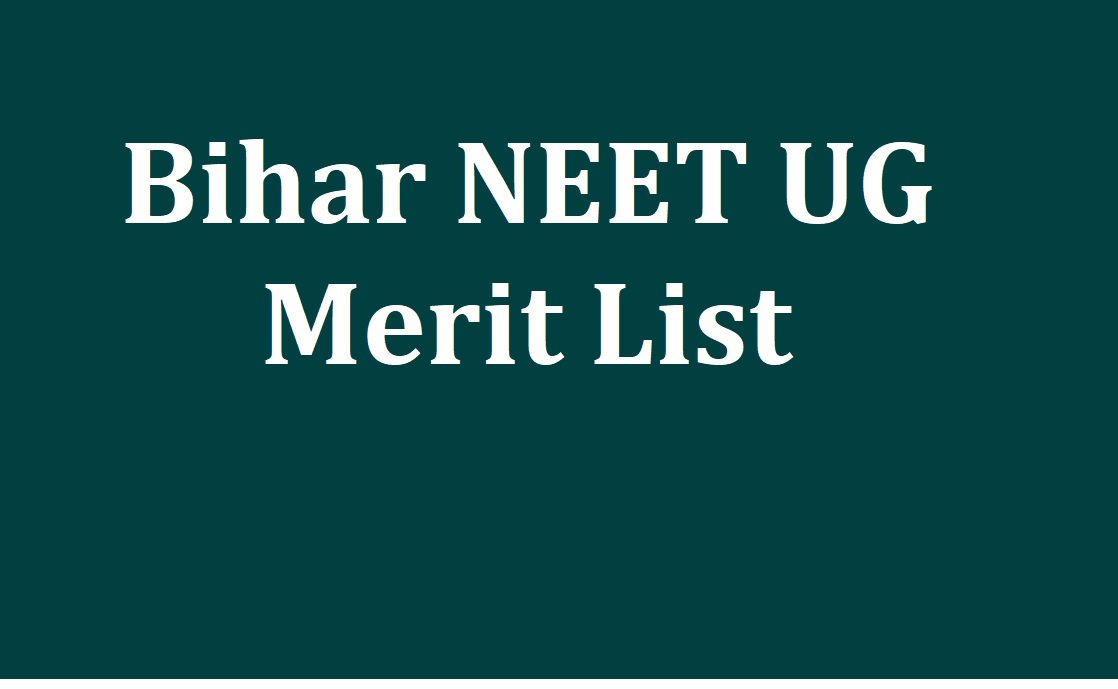 Bihar NEET UG Merit List