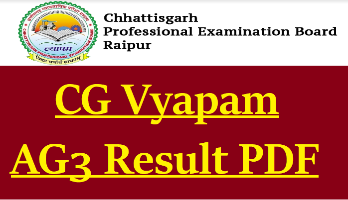 CG Vyapam Assistant Grade 3 Result