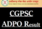 CGPSC ADPO Result