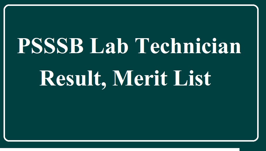 PSSSB Lab Technician Result