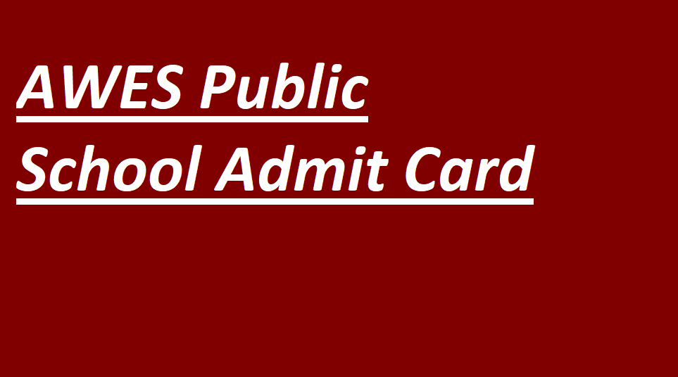 AWES Public School Admit Card