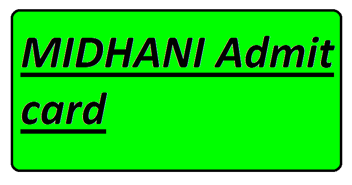 MIDHANI Admit card