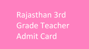 Rajasthan 3rd Grade Teacher Admit Card