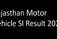 Rajasthan Motor Vehicle SI Result