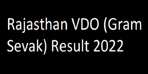 Rajasthan VDO Result 