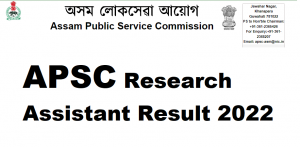 APSC Research Assistant Result 