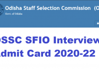 OSSC SFIO Interview Admit Card