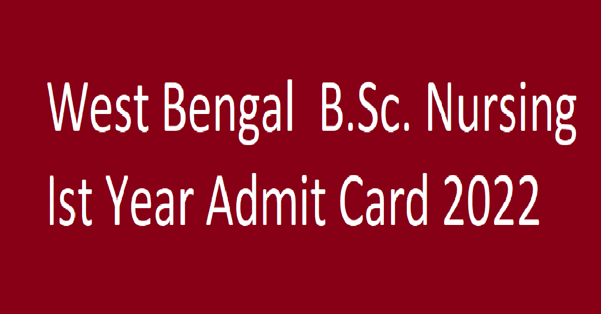 WBUHS B.Sc. Nursing Part 1 Admit Card