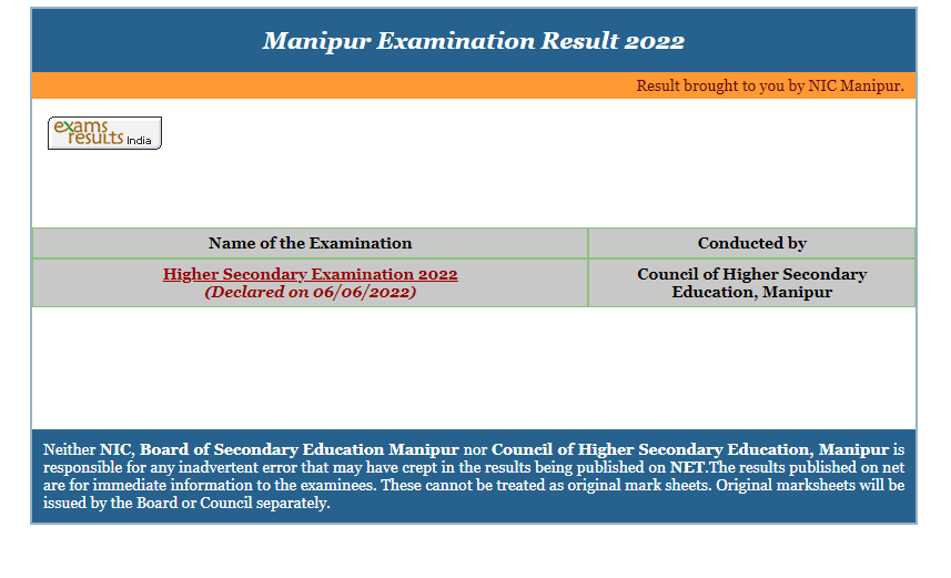 Manipur Manipur Board HSC Result 2022Board HSLC Result 2022