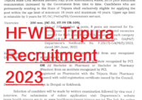 HFWD Tripura Recruitment