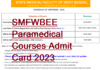 SMFWBEE Paramedical Courses Admit Card