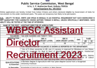WBPSC Assistant Director Recruitment