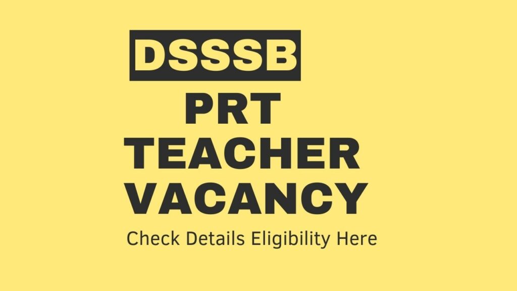 DSSSB PRT Recruitment