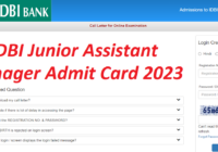IDBI Junior Assistant Manager Admit Card